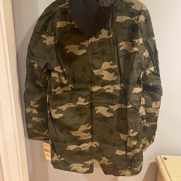 Mens Levi Full Zip Hoodie Army Camo LM8MP506 Outdoors Mesh Lined Jacket. - Picture 2 of 4